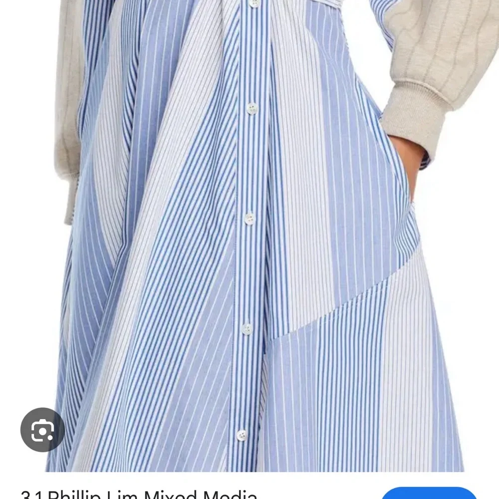 3.1 Phillip Lim Blue and White Striped Midi Shirt Dress - Picture 3 of 12